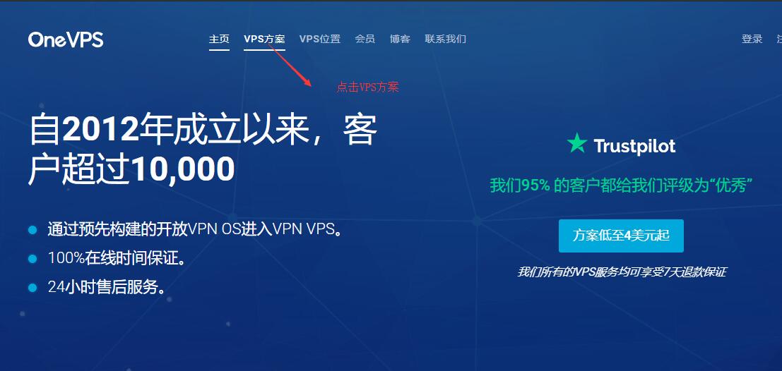 OneVPS首页选择VPS方案