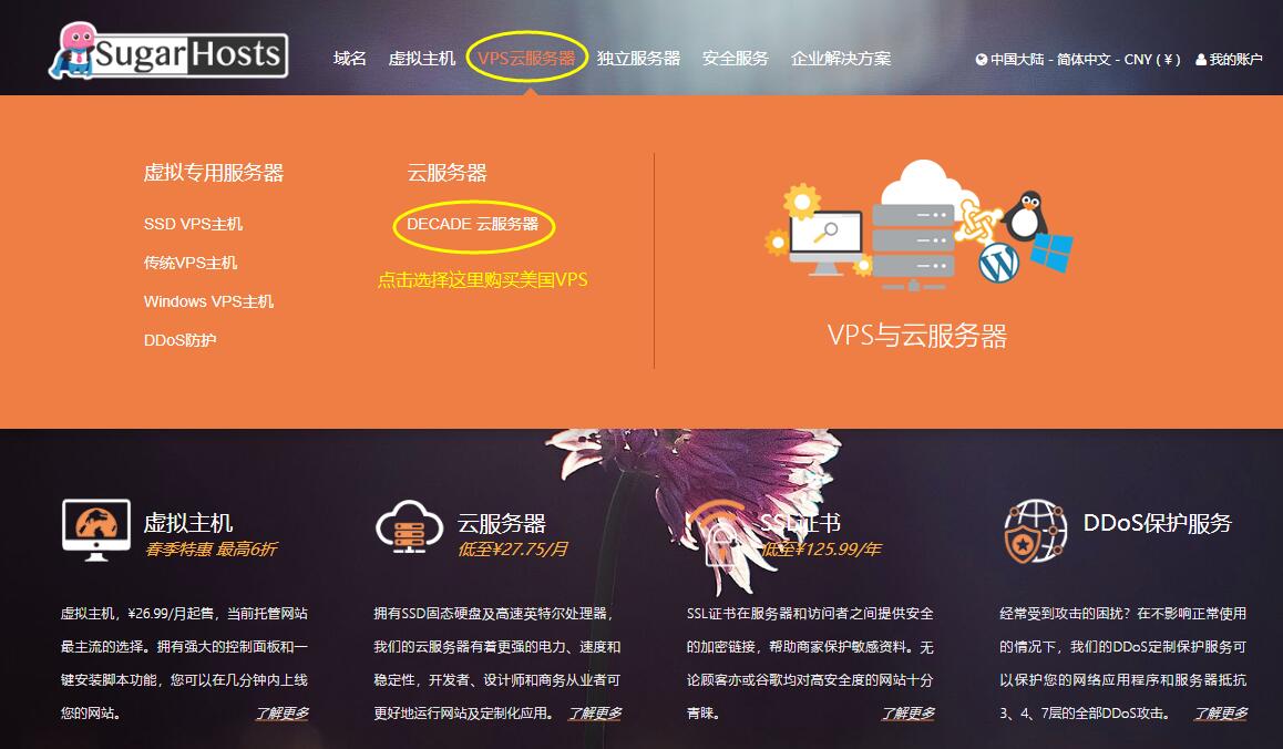 SugarHosts 美国VPS购买教程