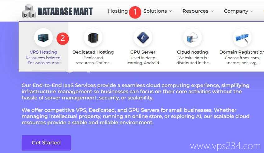 Database Mart美国VPS购买教程 - 入口