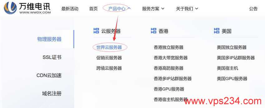 万维电讯美国VPS购买教程 - 套餐入口
