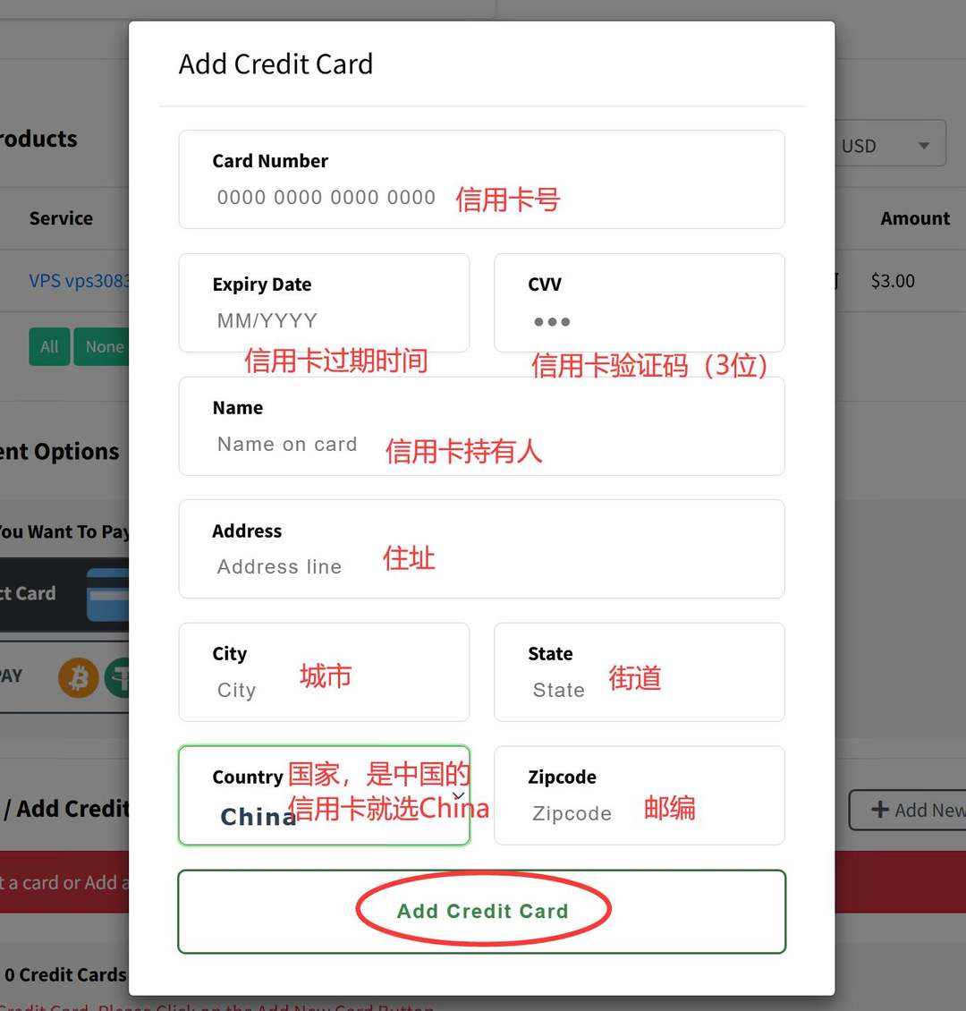 InterServer美国VPS购买教程-添加信用卡