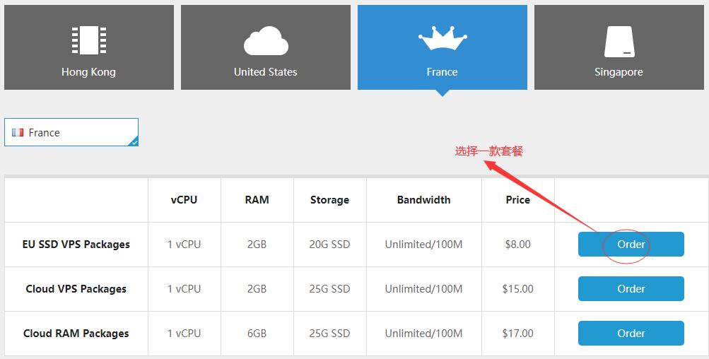 法国VPS VPB套餐选择