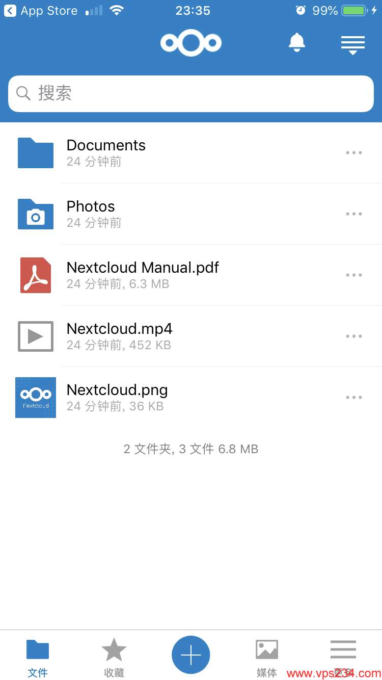 NextCloud 搭建私有云 - NextCloud加载完成后如下图所示