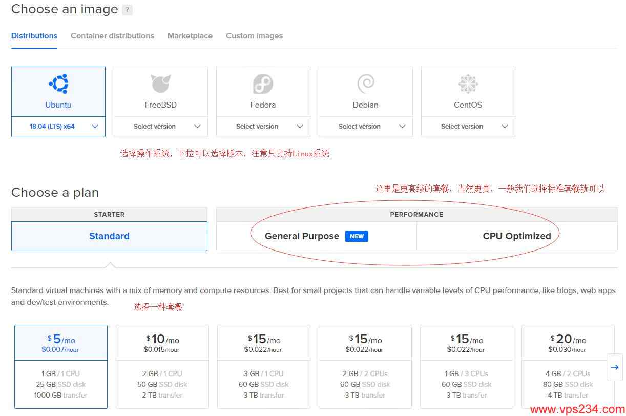 DigitalOcean配置及价格套餐选择