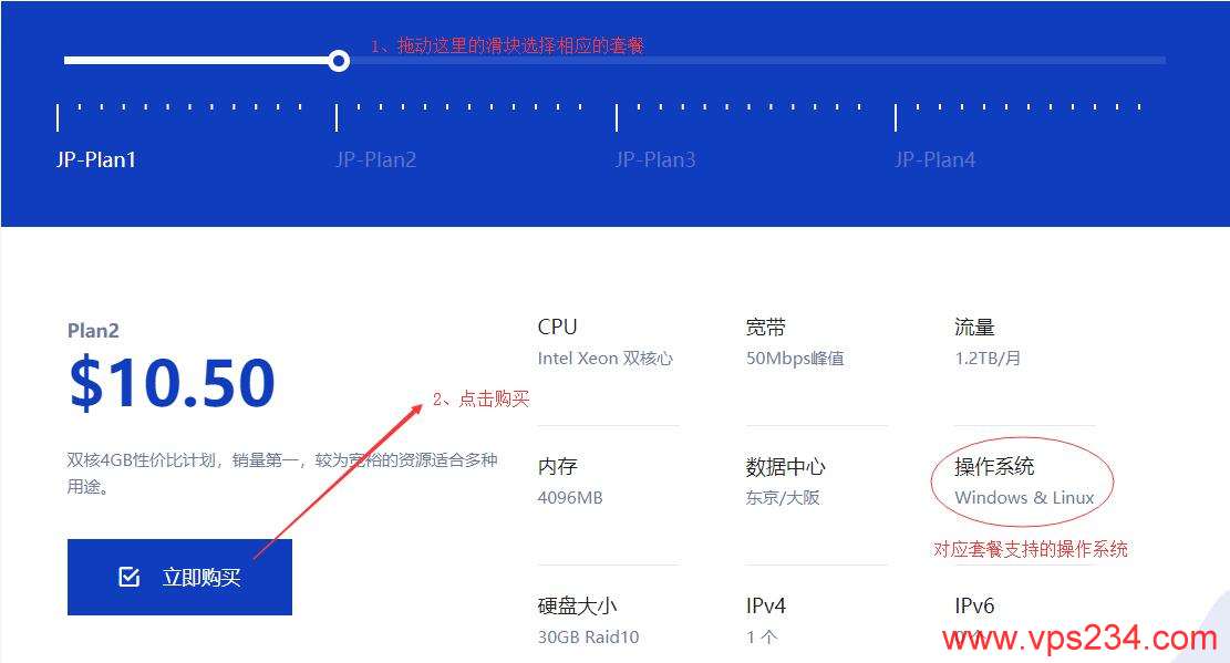 选择Windows VPS套餐购买