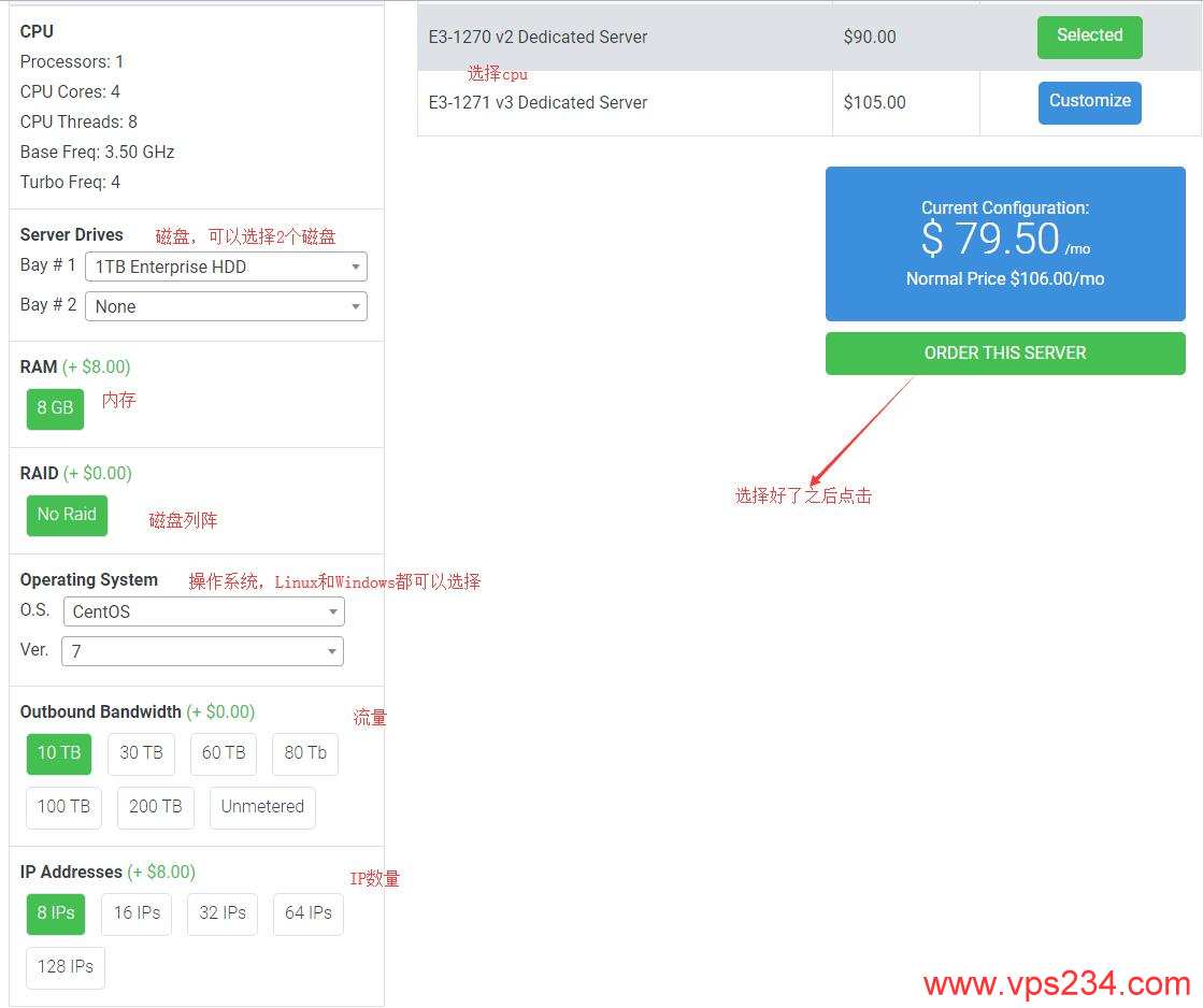 Hostwinds 独立服务器购买 -选择配置