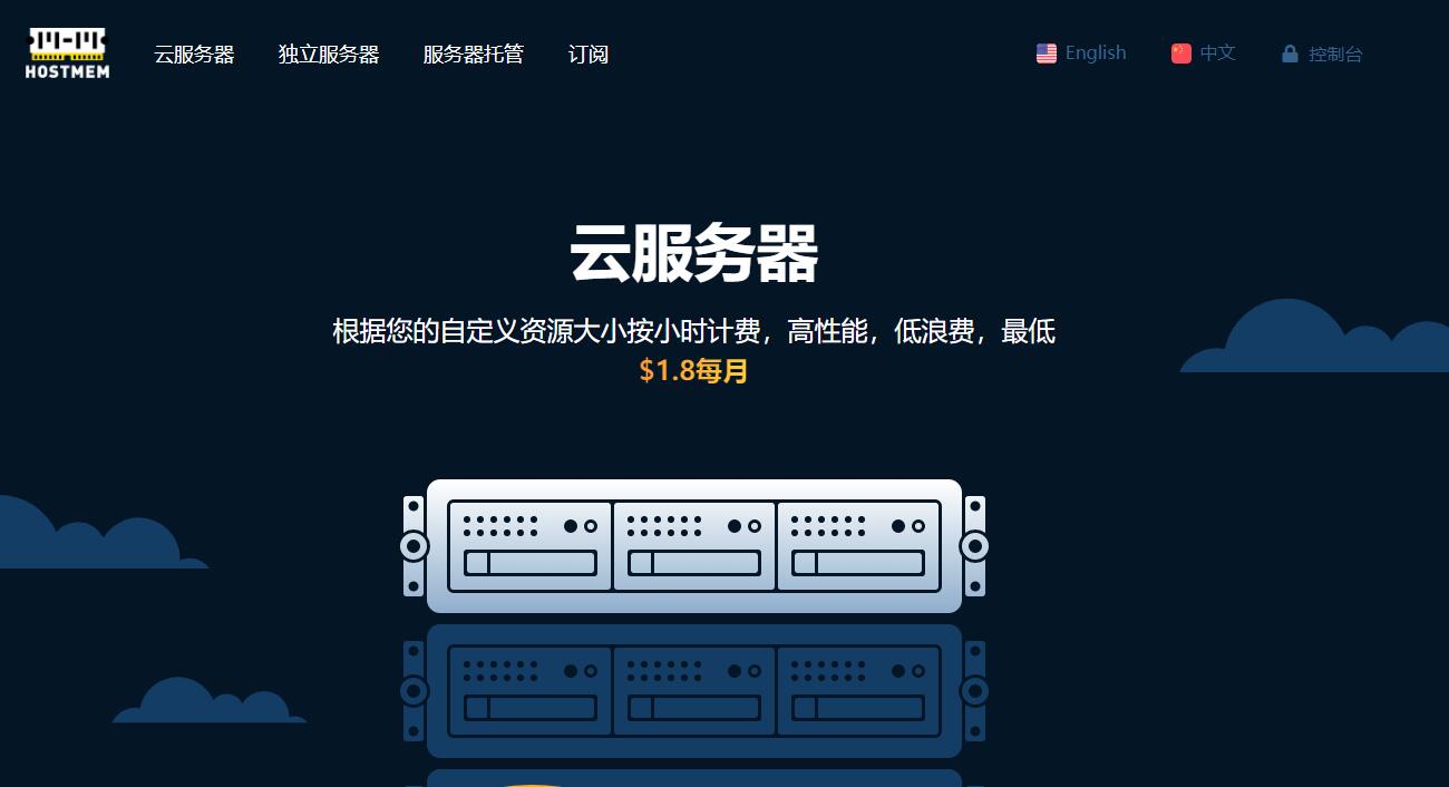 Hostmem CN2美国VPS按小时计费动态云服务6折优惠
