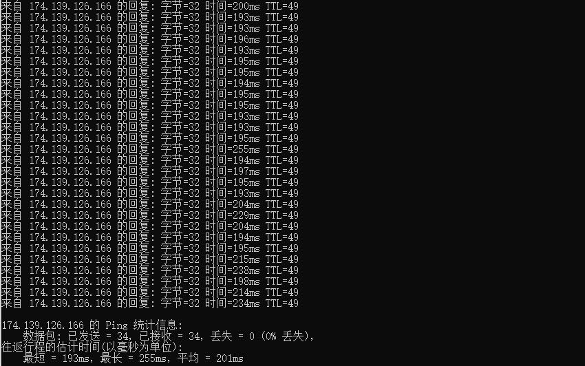 iON 美国VPS洛杉矶节点Ping效果图