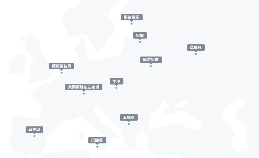 Melbicom欧洲数据中心分布图