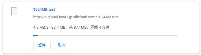 SiliCloud日本VPS测评 - 本地下载速度测试
