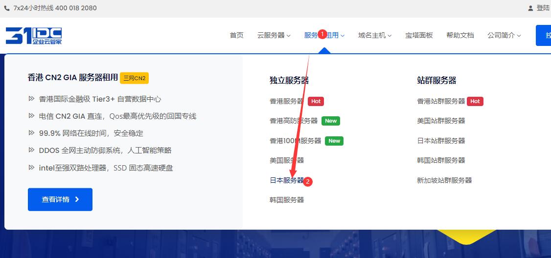 31IDC日本独立服务器购买教程