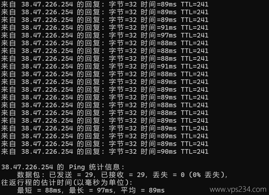 Jtti新加坡VPS网络测试-本地Ping平均延迟