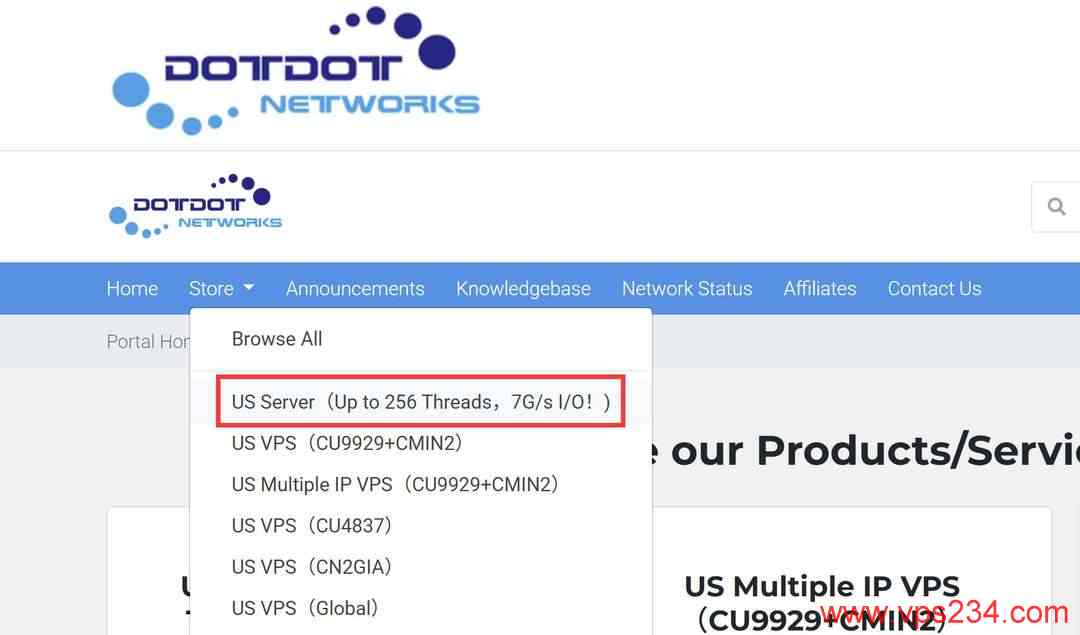Dotdotnetworks美国独立服务器购买教程-首页入口