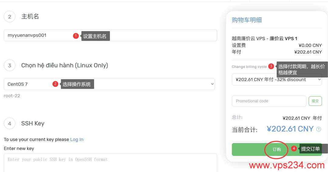 DataOnline越南VPS购买教程-配置选择