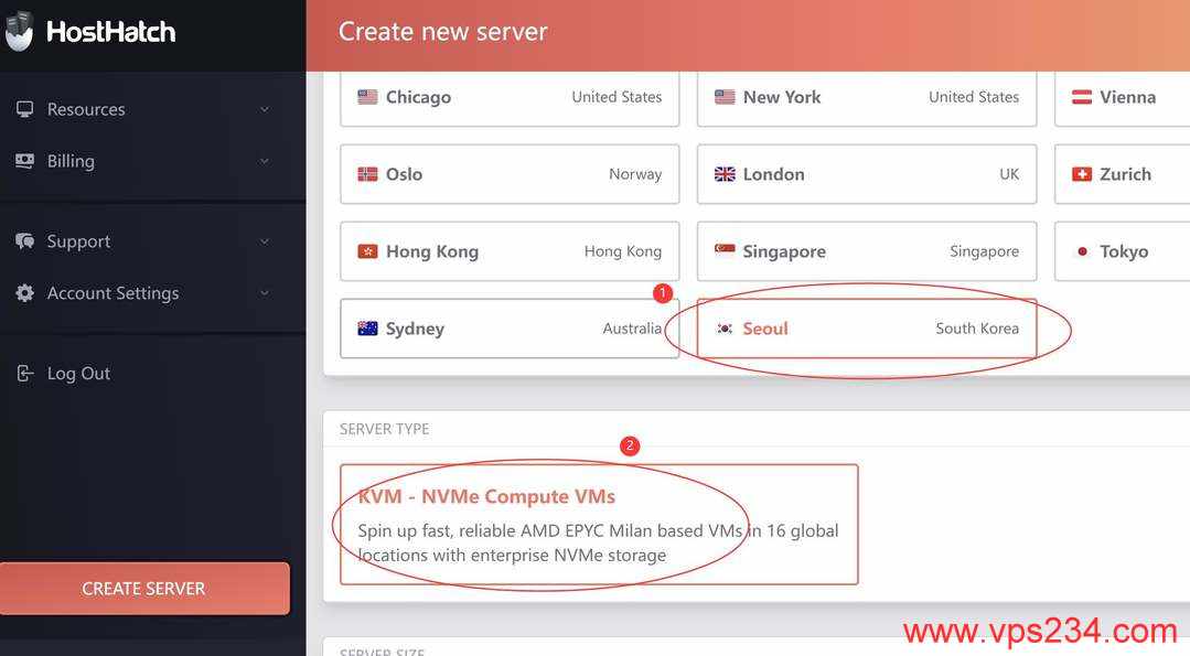 HostHatch韩国VPS购买教程-节点选择