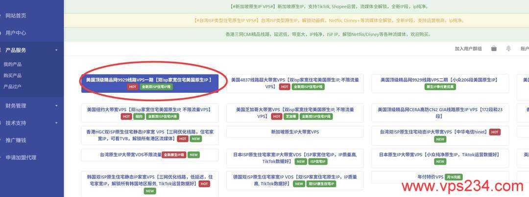 丽萨主机美国家宽VPS购买教程-节点选择