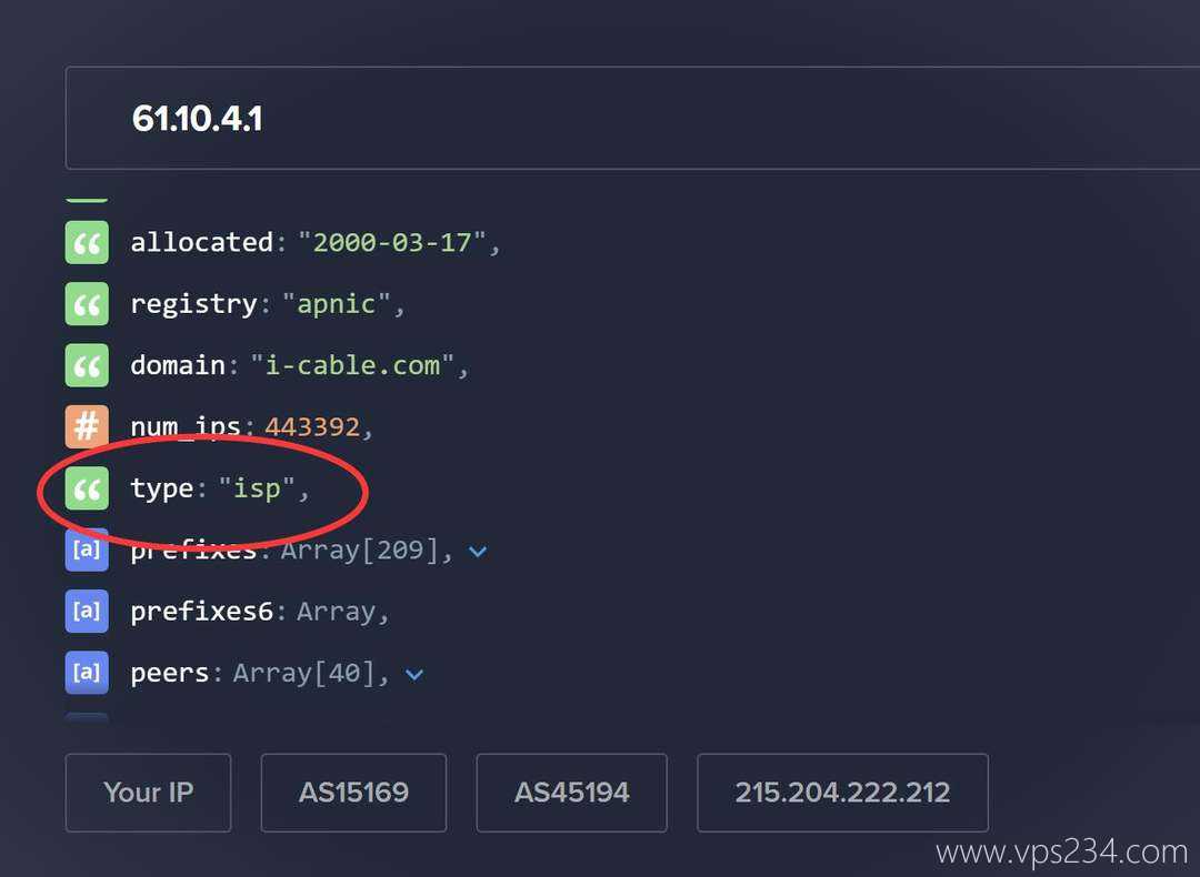 ZoroCloud香港家宽VPS网络测试-IP的ASN类型