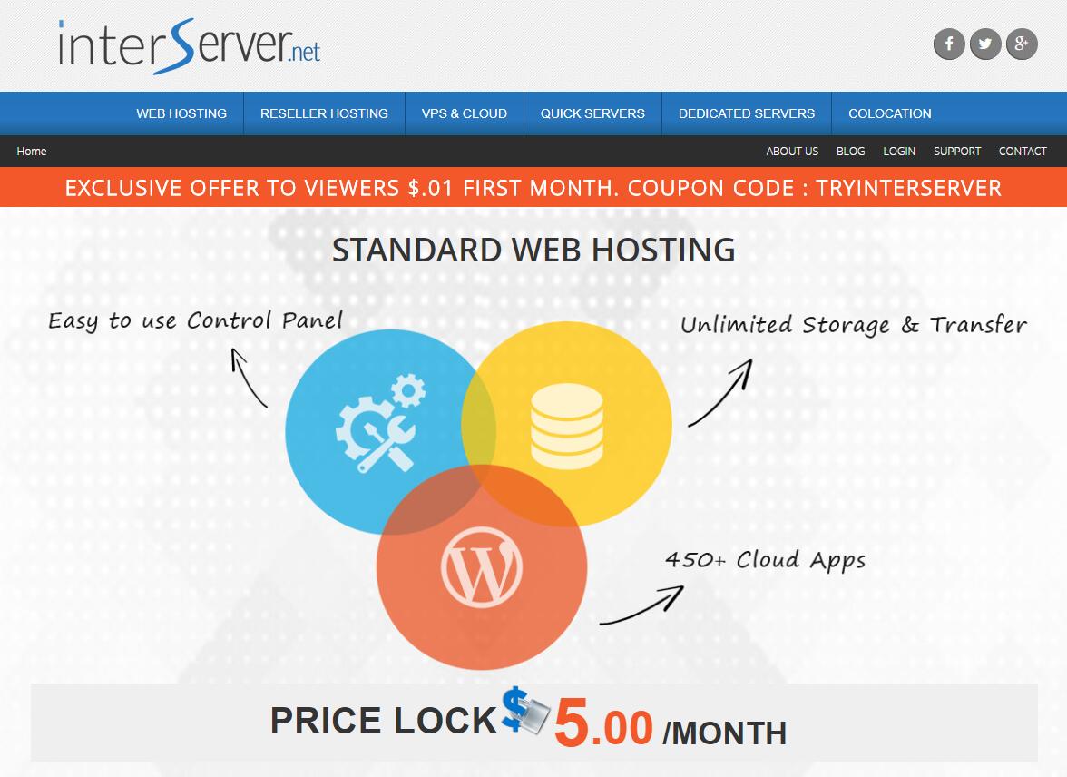 美国 VPS InterServer 优惠码首月5折优惠