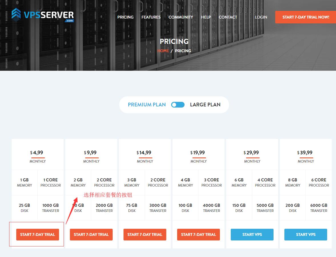 VPSServer 价格套餐