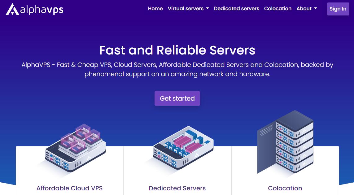 AlphaVPS 官网图片