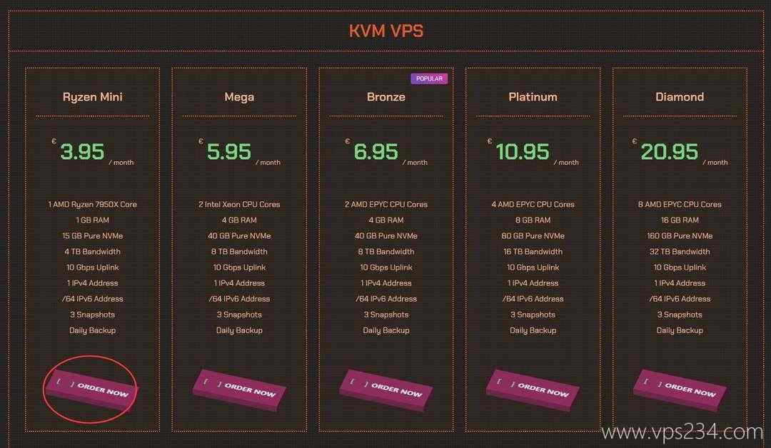 QDE荷兰VPS购买教程-套餐选择