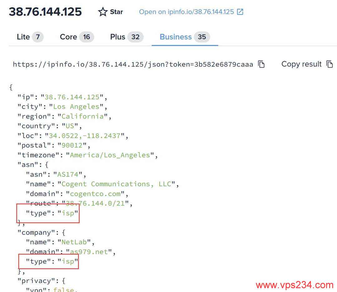 TmhHost美国家宽VPS网络测试-ISP类型测试