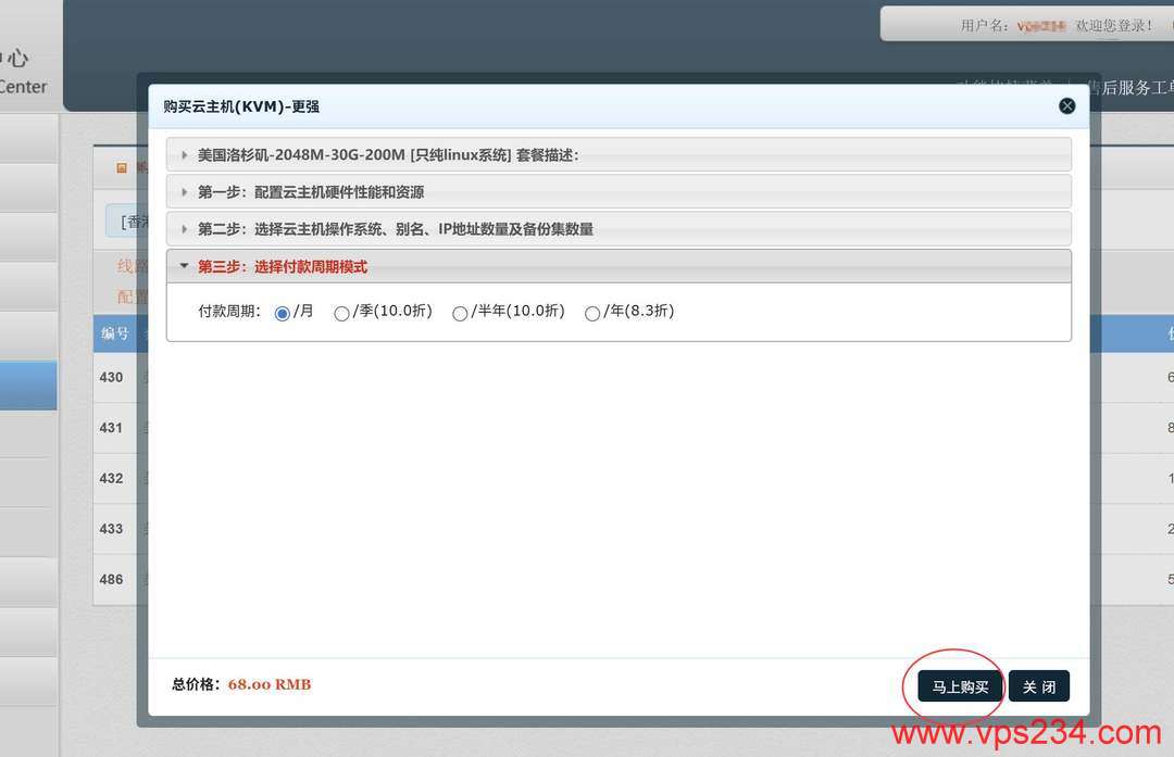 遨游主机美国VPS购买教程-配置选择