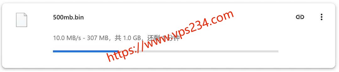 六六云英国VPS网络测试-下载速度