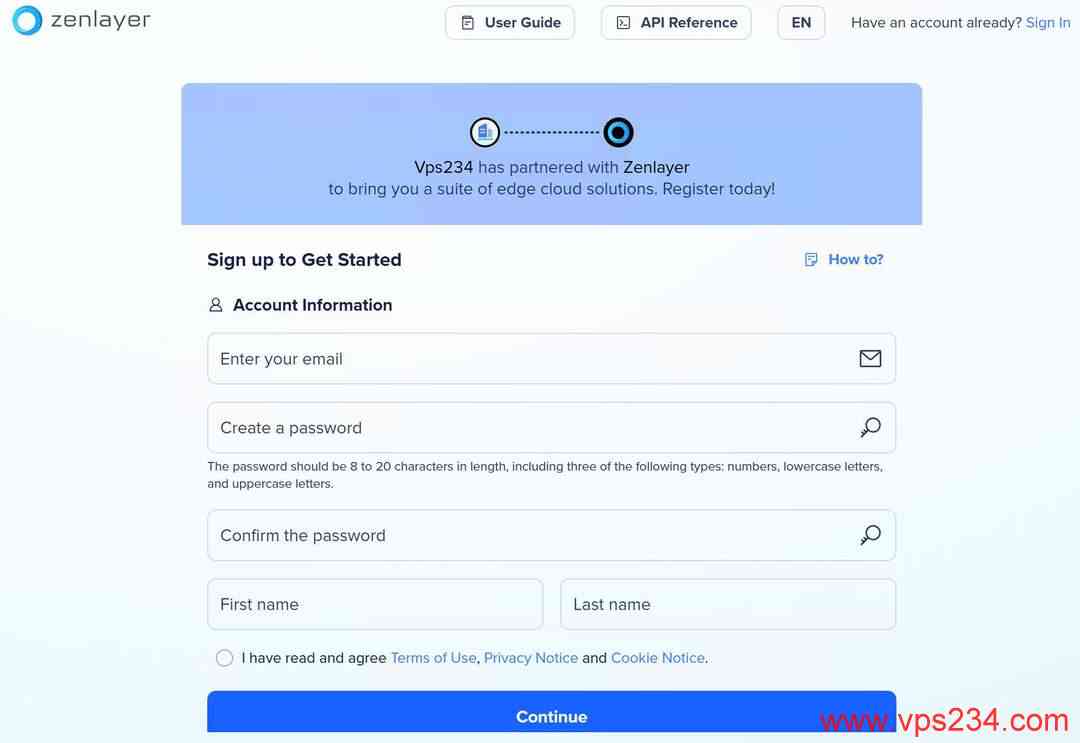 Zenlayer印尼VPS购买教程-注册用户