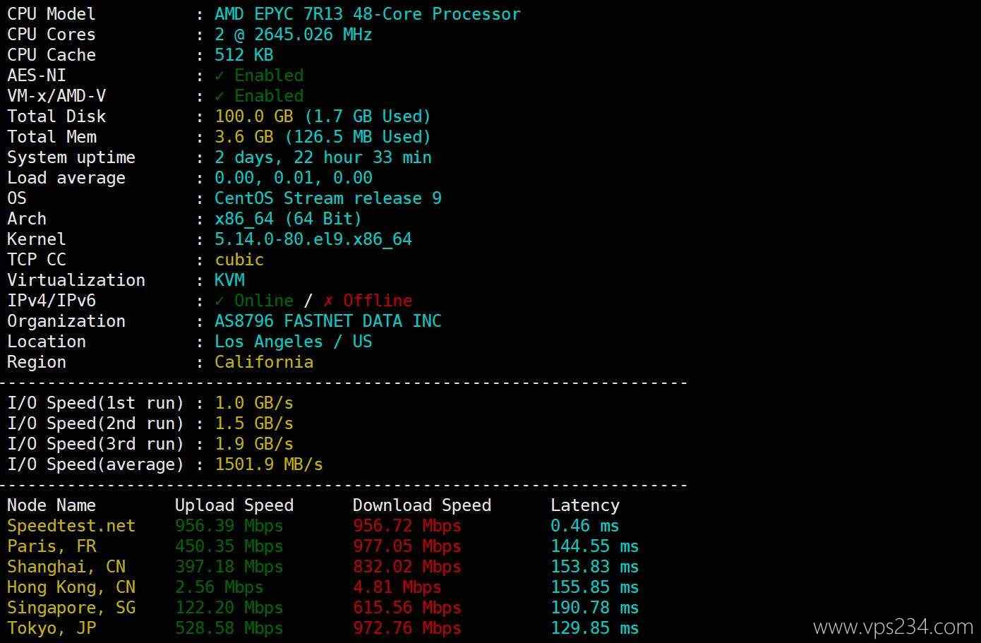 电芒云美国VPS网络测试-本地下载速度