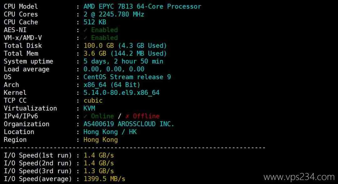 电芒云精品线路香港VPS网络测试-性能和速度