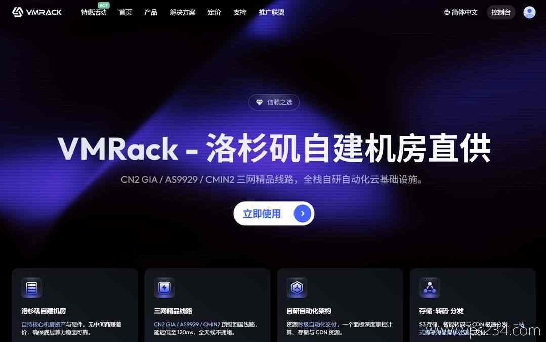 美国原生IP VPS推荐-VMRack