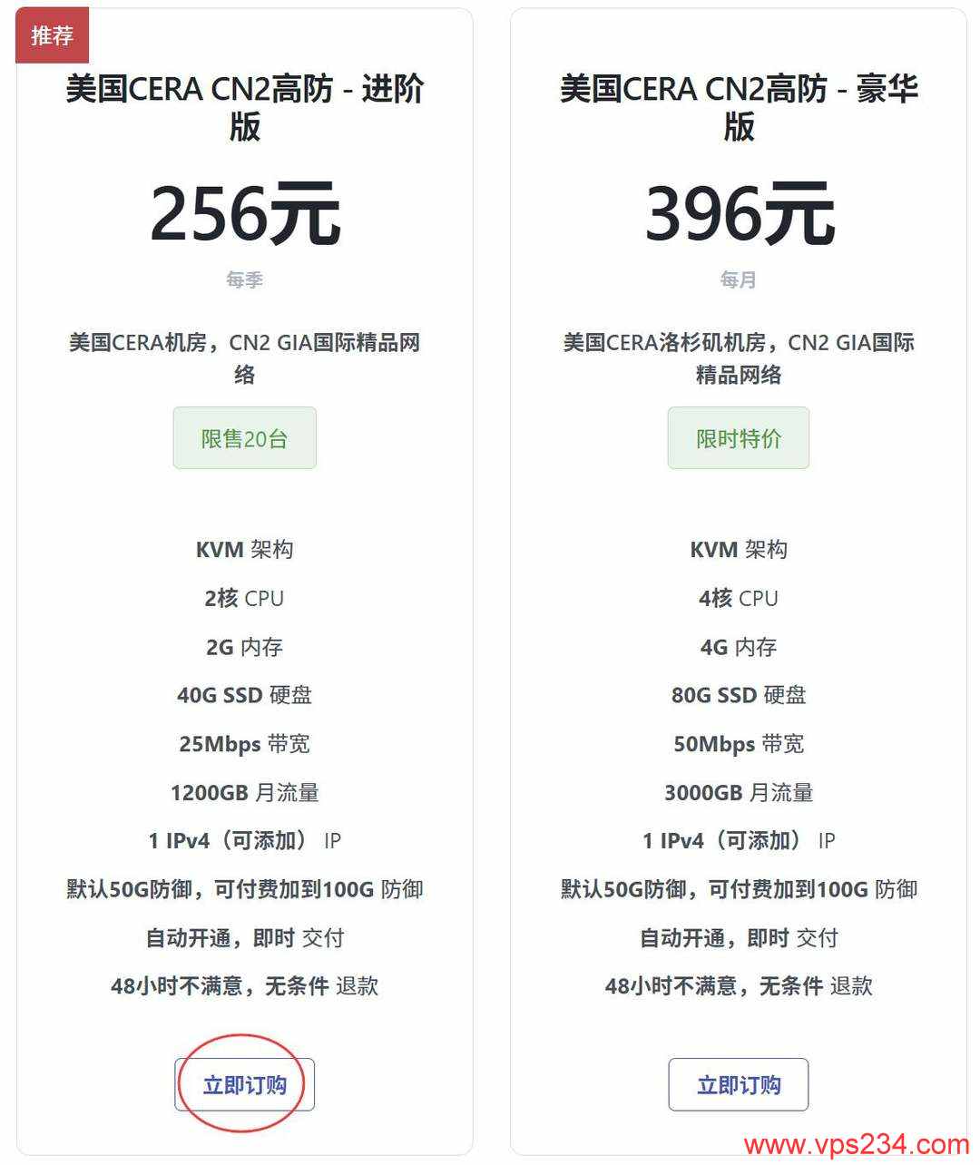 丽萨主机美国CN2 VPS网络测试-套餐选择