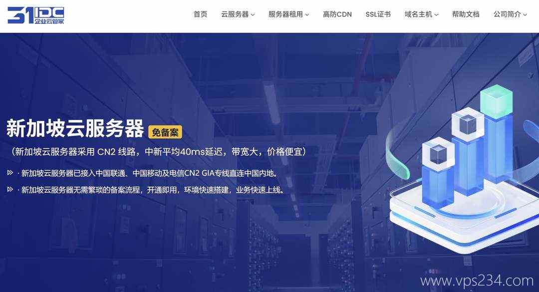 新加坡CN2 VPS推荐-31IDC