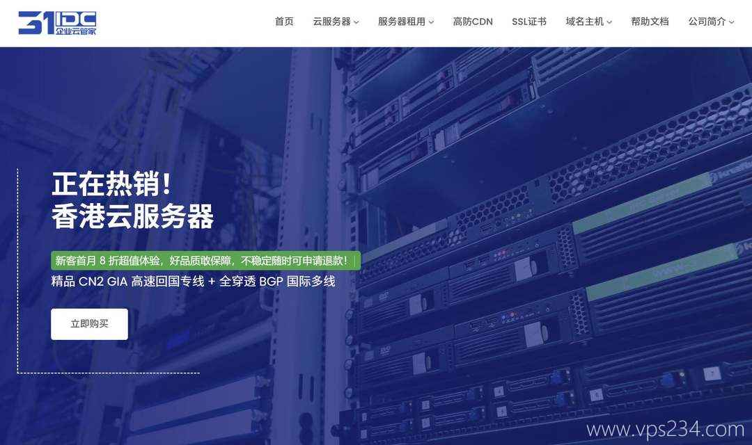 便宜香港VPS推荐-31IDC