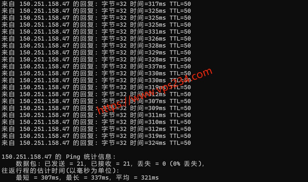 DigitalCloud日本VPS网络测试-本地Ping平均延迟