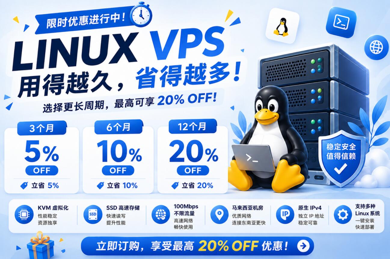 Wesbytes： 马来西亚VPS推荐-年付8 折-低至6.39美元/月