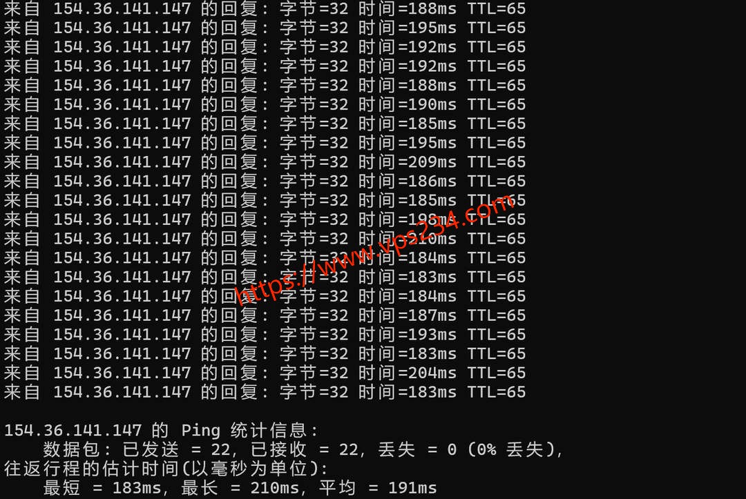 六六云美国VPS网络测试-本地Ping平均延迟