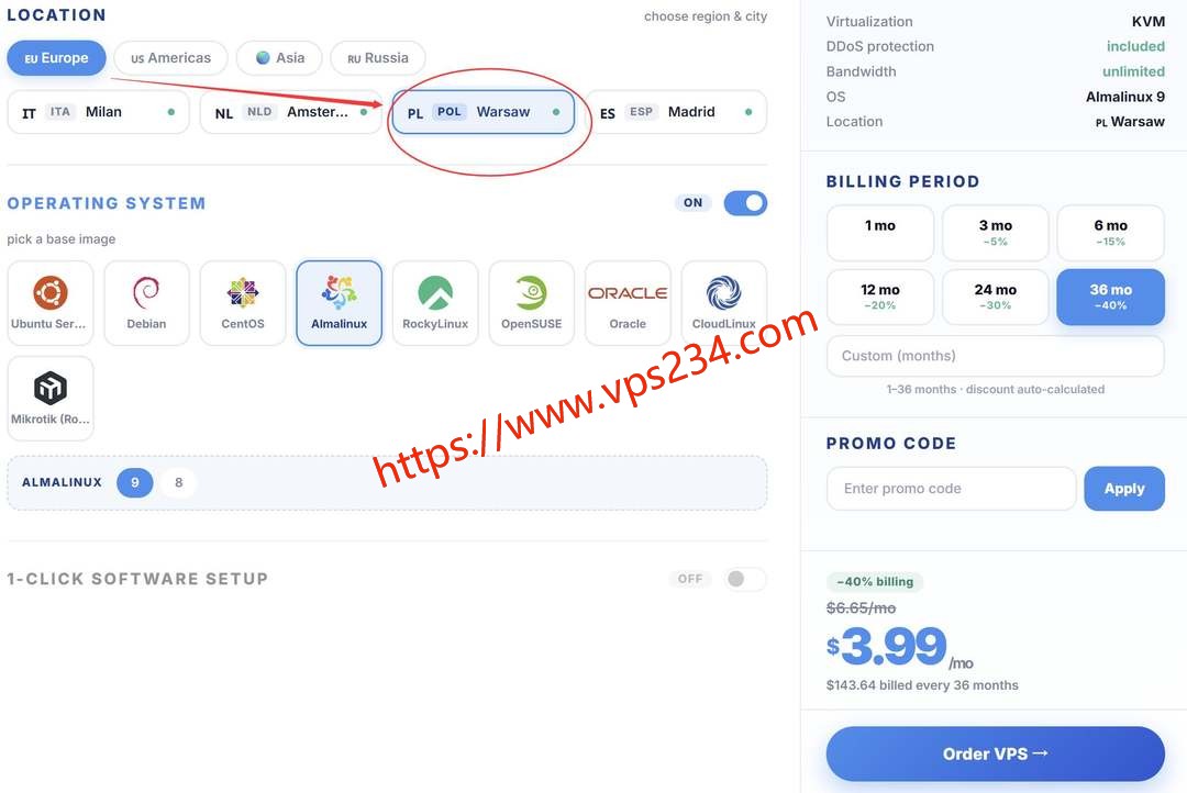 DigitalCloud波兰VPS购买教程-节点选择与配置